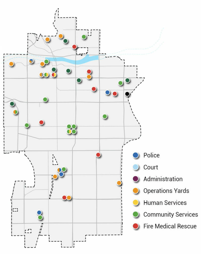 graphic of a city facility portfolio